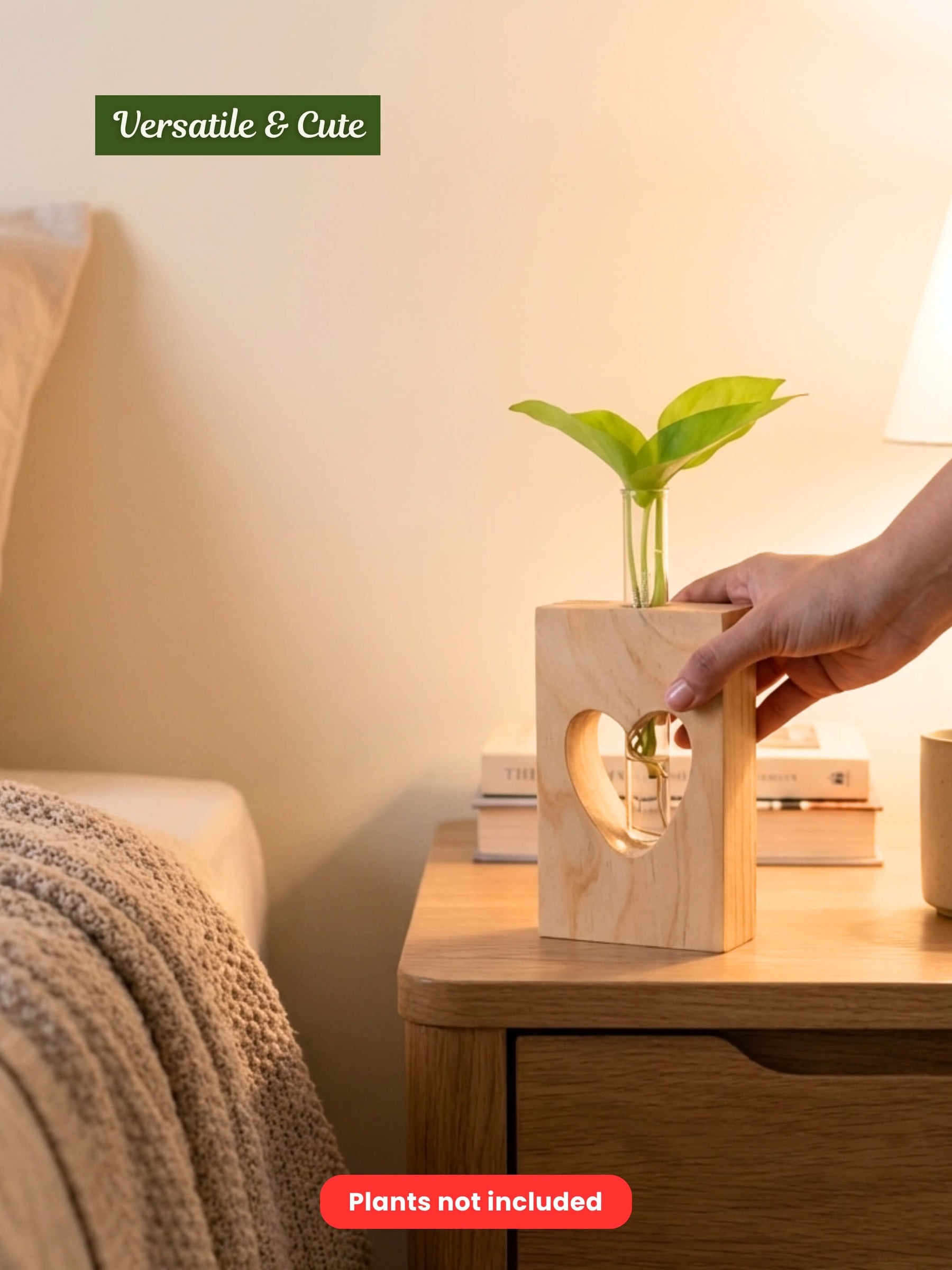 Wooden Planter with Test Tube