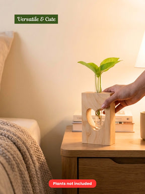 Wooden Planter with Test Tube