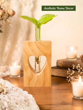 Wooden Planter with Test Tube