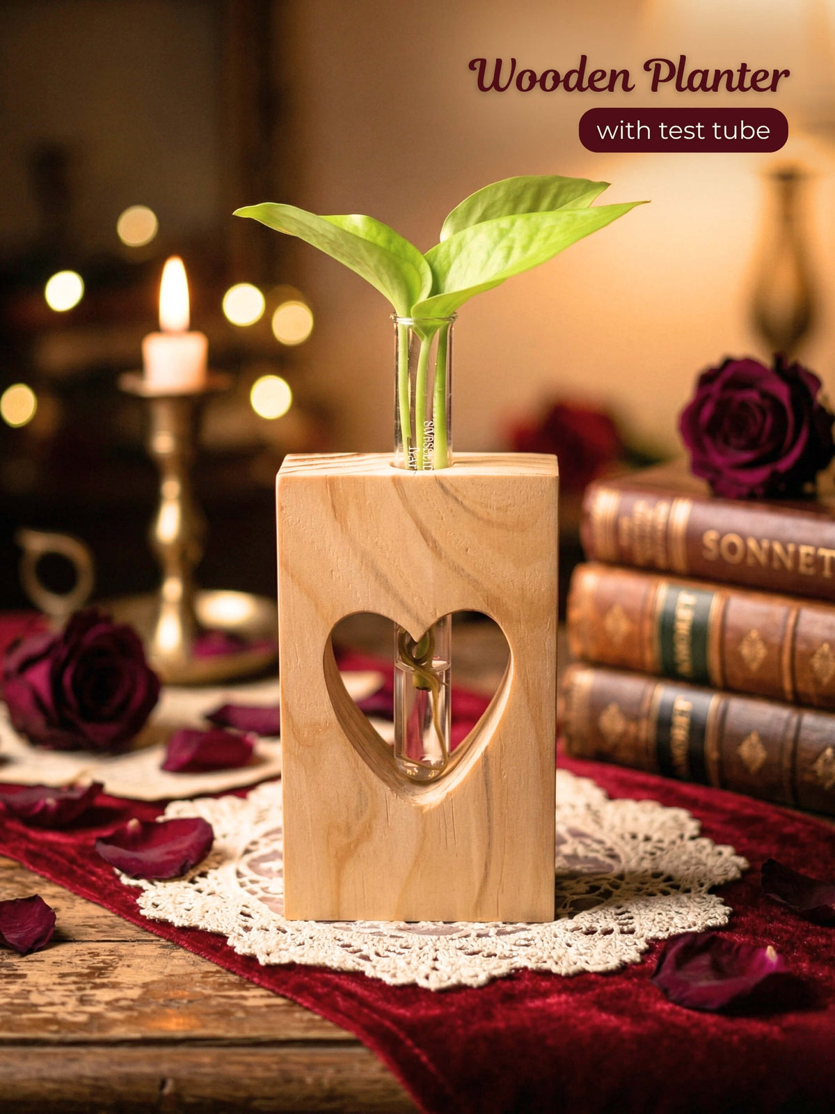 Wooden Planter with Test Tube Online