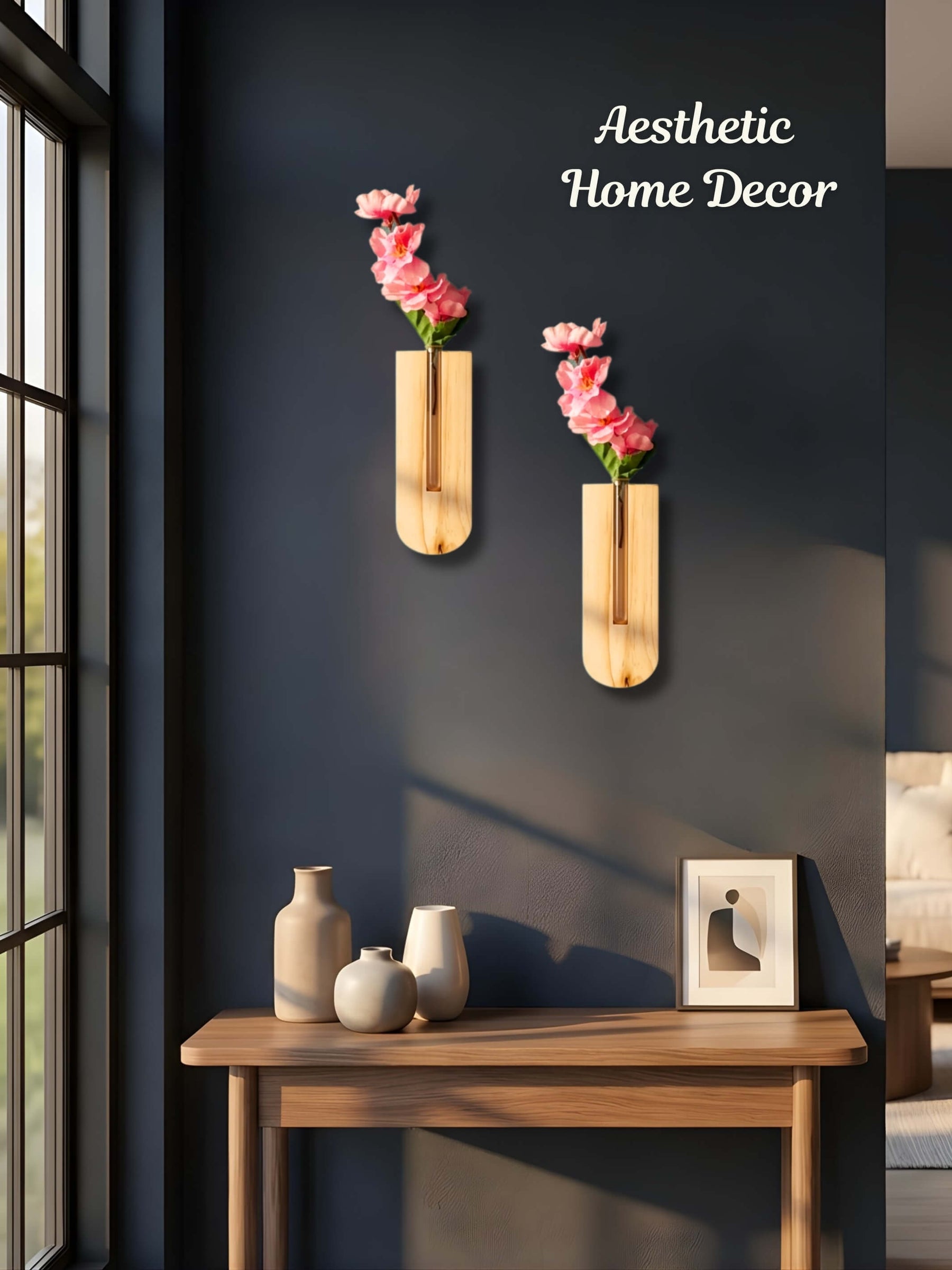 Wooden Wall Planter with Test Tube Online