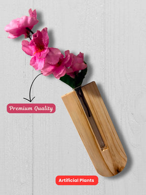 Wooden Wall Planter with Test Tube