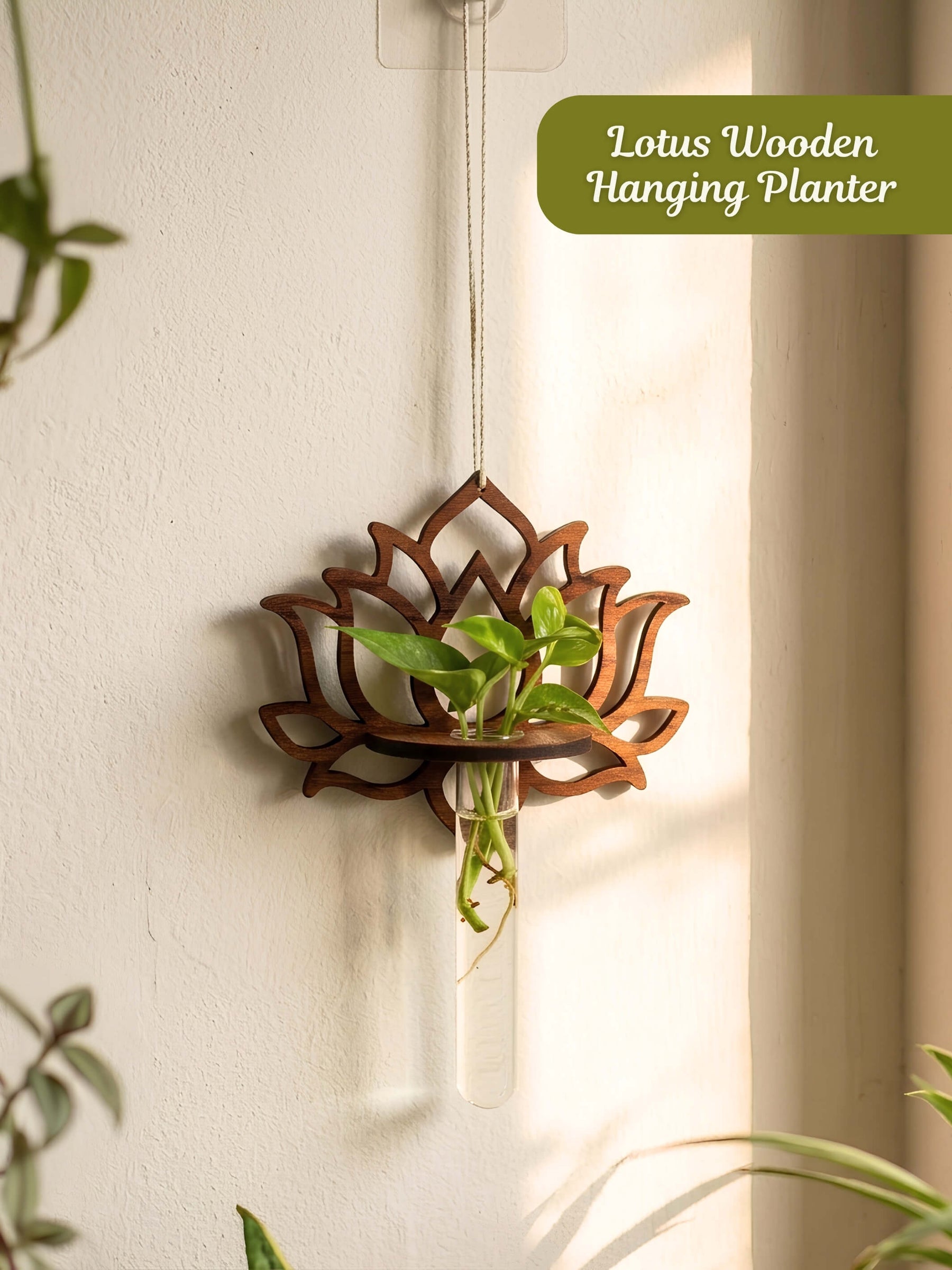 Wooden Lotus Test Tube Planter