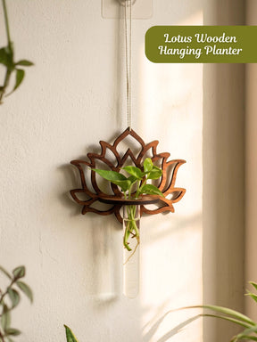Wooden Lotus Test Tube Planter
