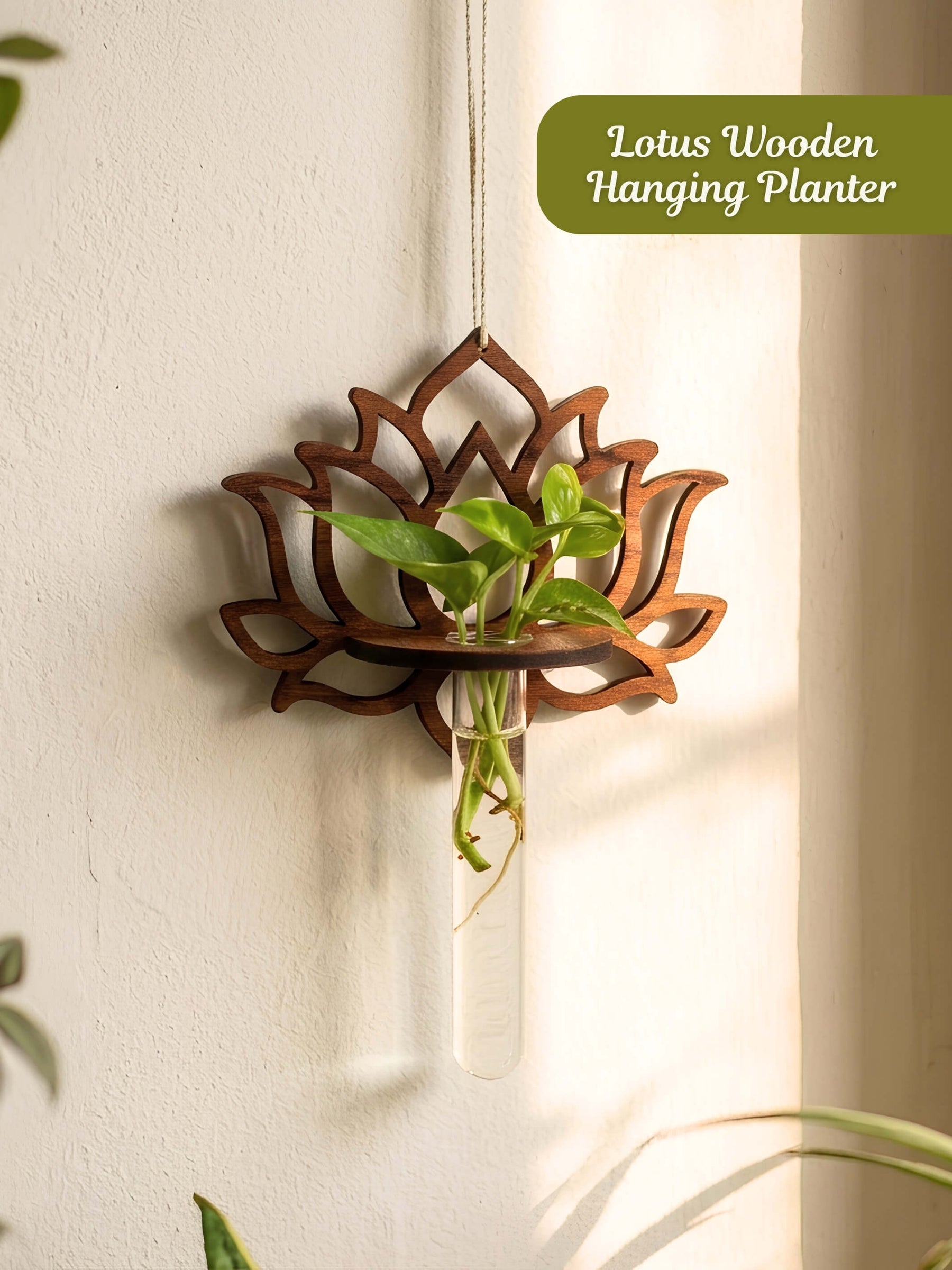 Wooden Lotus Test Tube Planter