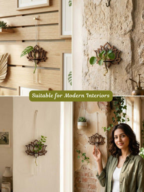 Wooden Lotus Test Tube Planter