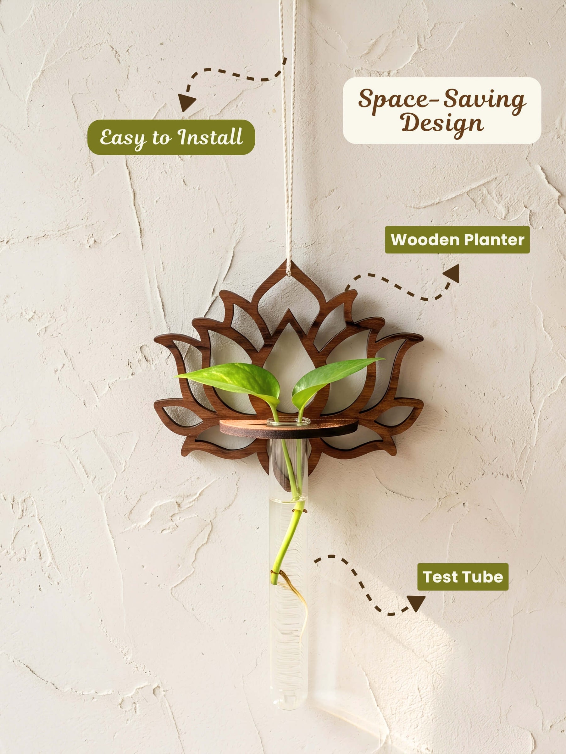 Wooden Lotus Test Tube Planter