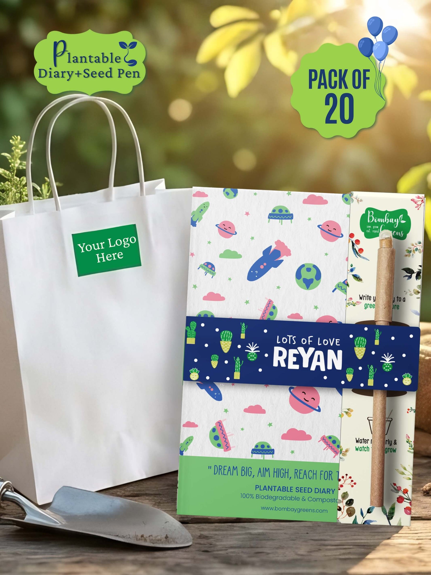 Plantable Diary + Seed Pen - Space (Pack of 20)