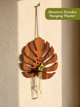 Wooden Monstera Test Tube Planter