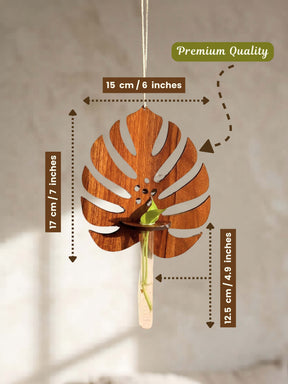 Wooden Monstera Test Tube Planter