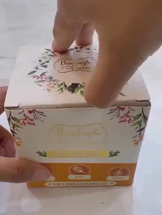 Temple Offerings Kit - Tulsi, Genda, Aparajita