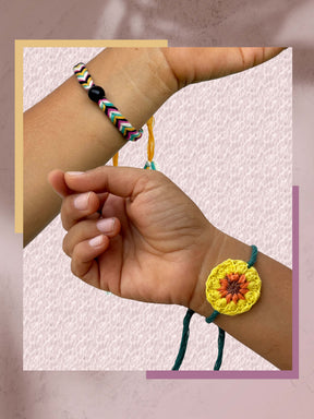 Seeds Rakhi Gift Kit- Duo Set (Yellow Blossom + Braided)