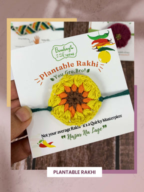 Seed Rakhi Gift Kit- Duo Set (Yellow Blossom + Zig Zag)