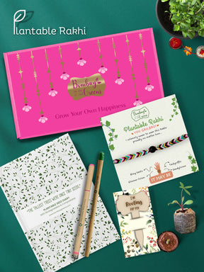 Seeds Rakhi Gift Hamper - (Soapnut Feathers + Seeds Diary)