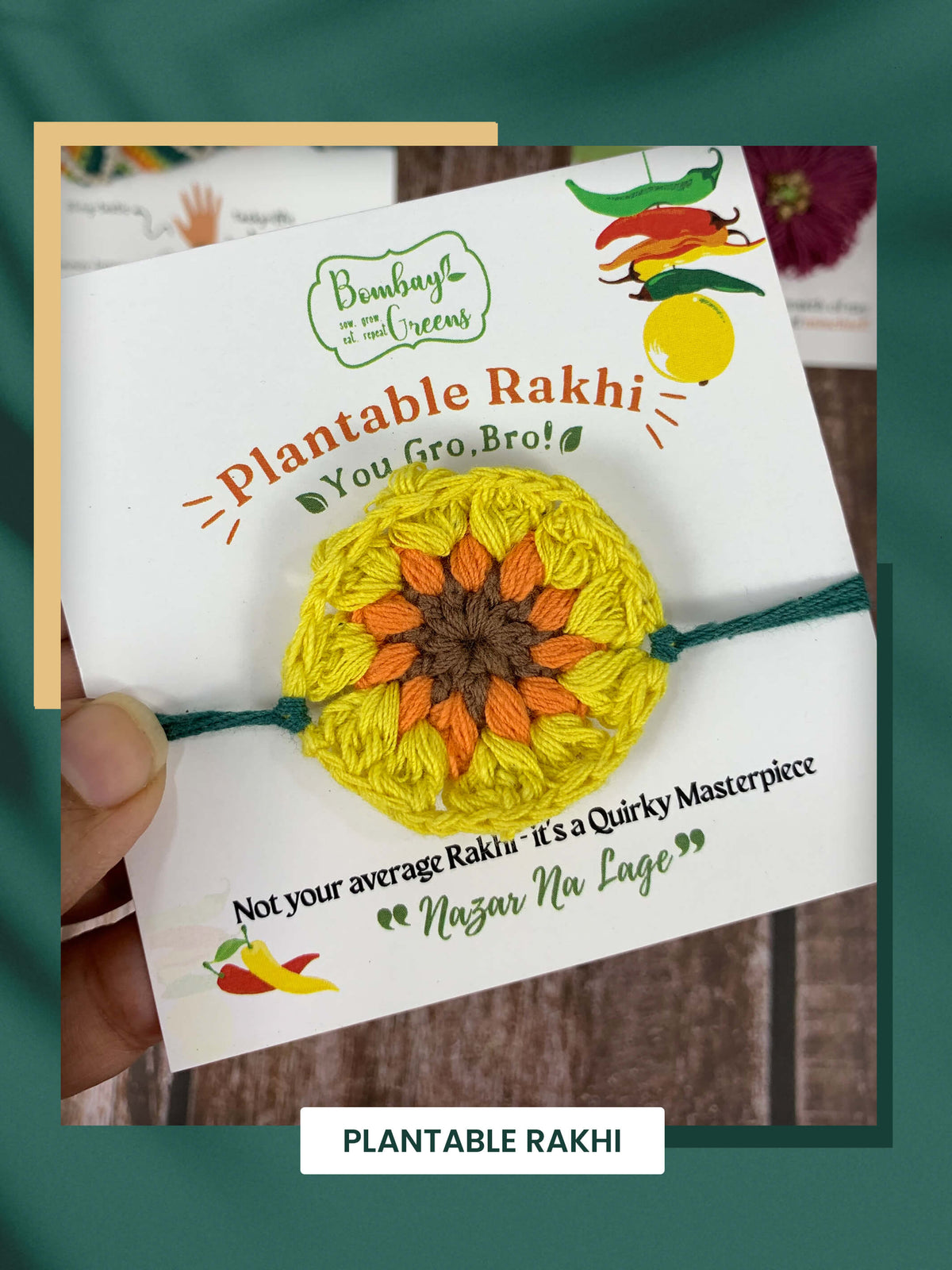 Plantable Rakhi Set- Yellow Blossom