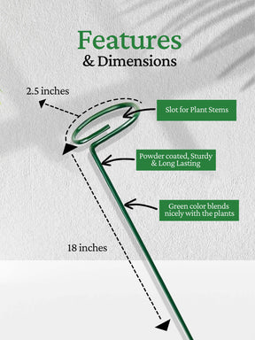 Metal Plant Stakes for Plant Support - 18 inches