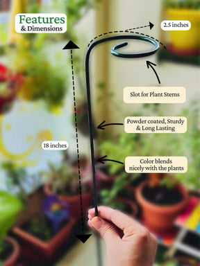 Metal Plant Stakes for Plant Support - 18 inches