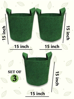 15x15 Grow Bag | Eco-Friendly Geo Fabric - (Combo of 3)