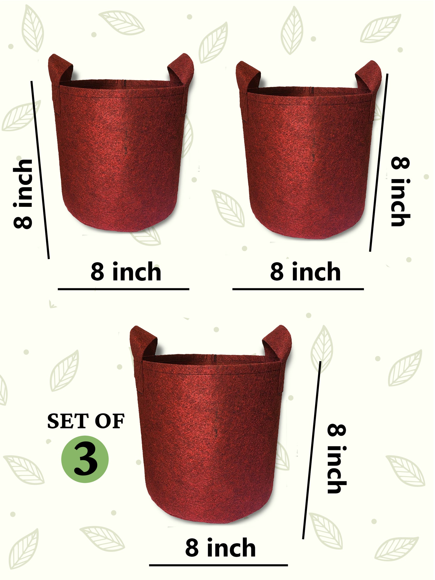8x8 Grow Bag | Eco-Friendly Geo Fabric - (Combo of 3)