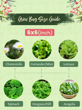 Geo Fabric Grow Bags 400 GSM - (Set of 3) - 6x6 inches