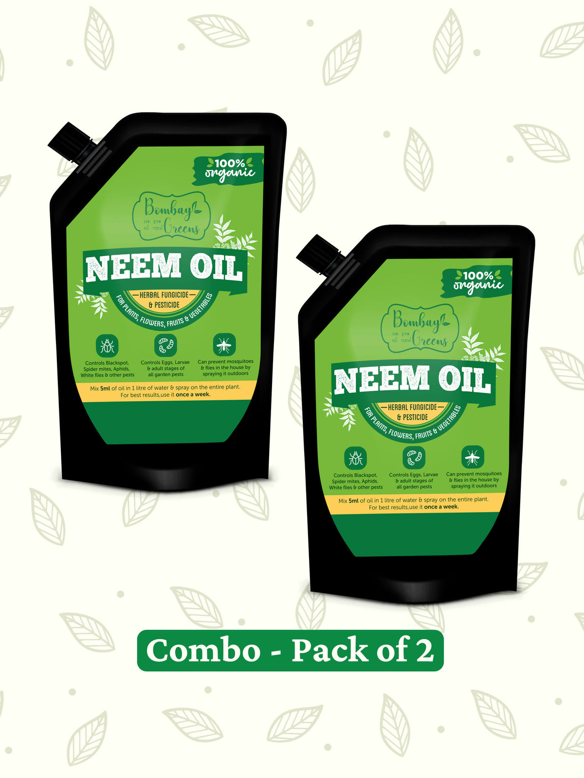 Cold Pressed Organic Neem Oil, 100% Herbal Pesticide - 250 ML