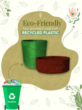 Geo Fabric Grow Bags 400 GSM-Round- (Set of 3)  - 12x4 inches