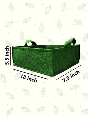 Geo Fabric Grow Bags 400 GSM - Rectangle - 18x7.5x5.5 inches